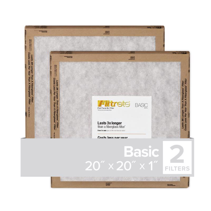 FILTRETE - Filtrete 20 in. W X 20 in. H X 1 in. D Synthetic 2 MERV Flat Panel Filter 2 pk - Case of 24