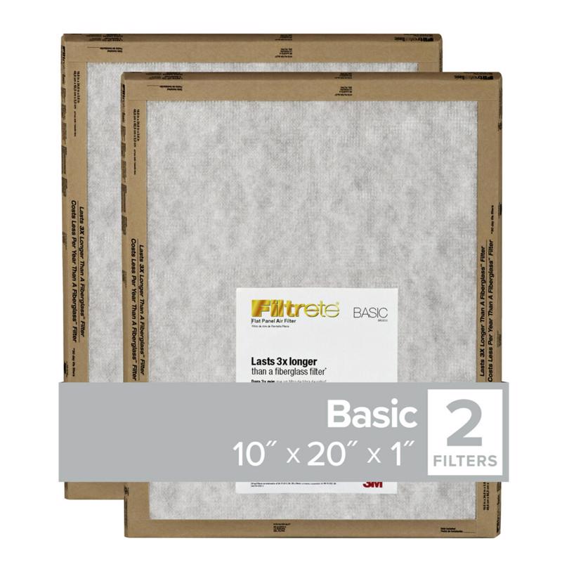 FILTRETE - Filtrete 10 in. W X 20 in. H X 1 in. D Synthetic 1 MERV Flat Panel Filter 2 pk - Case of 24