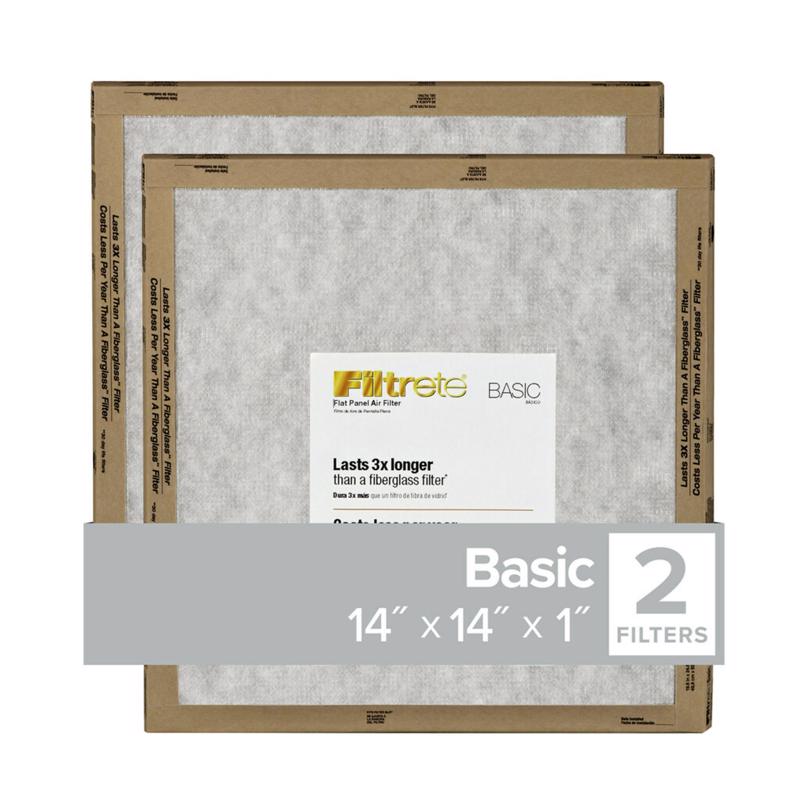 FILTRETE - Filtrete 14 in. W X 14 in. H X 1 in. D Synthetic 1 MERV Flat Panel Filter 2 pk - Case of 24