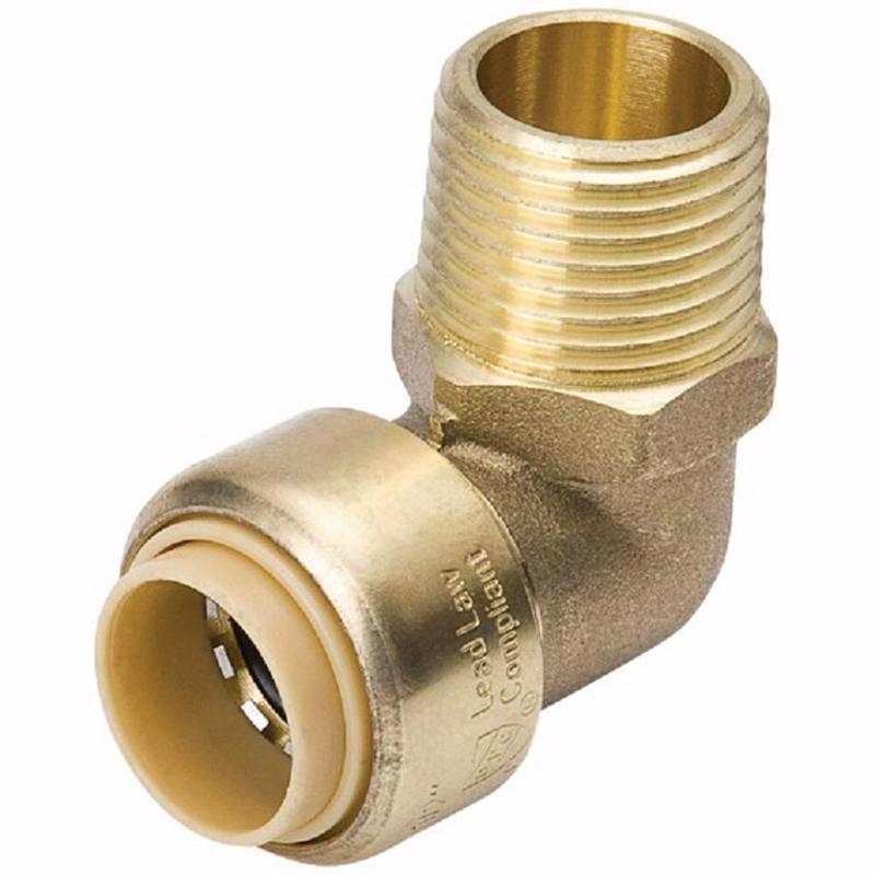 B&K - B&K Proline Push to Connect 1/2 in. PTC X 1/2 in. D MPT Brass 90 Degree Elbow