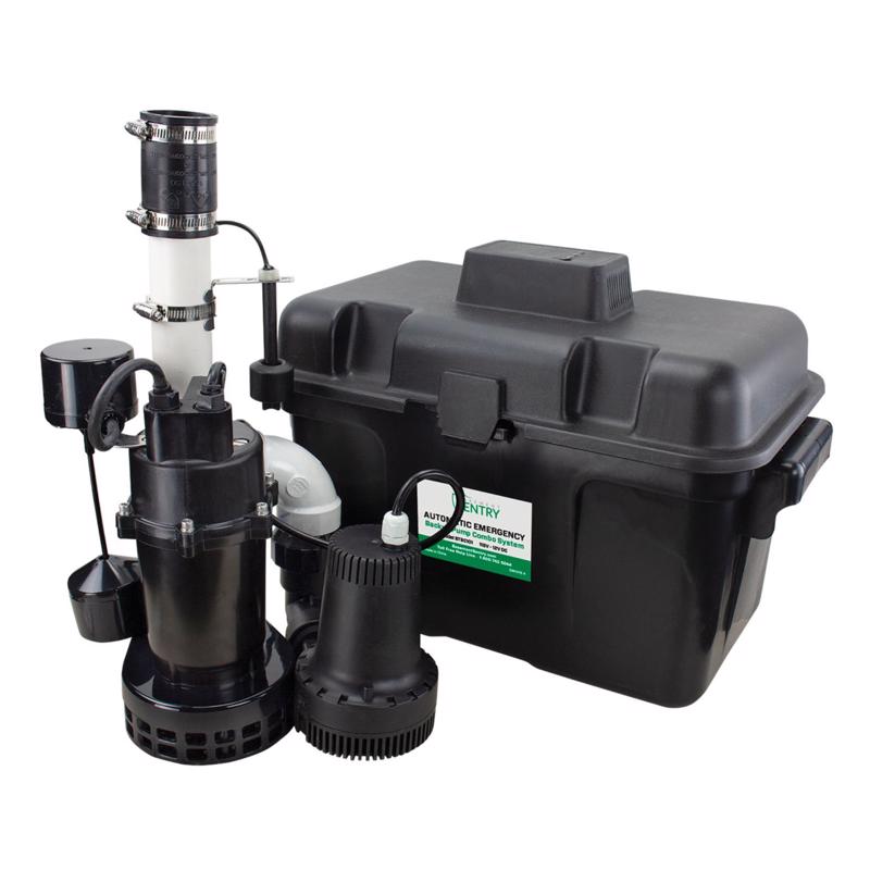 BASEMENT SENTRY - Basement Sentry 1/3 HP 2400 gph Thermoplastic Vertical Float Switch AC Submersible Backup Sump Pump