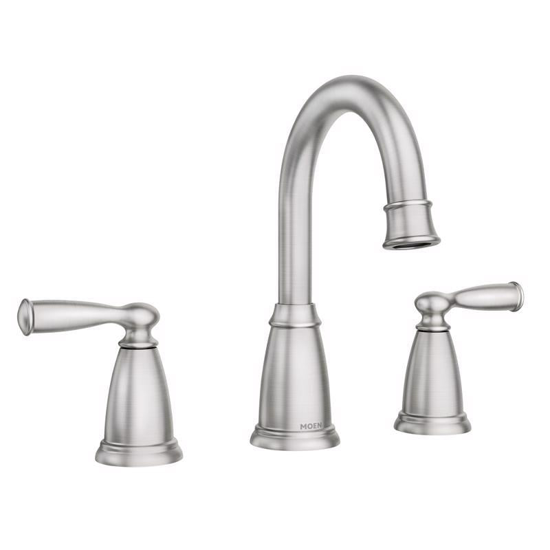 MOEN - Moen Banbury Brushed Nickel Two-Handle Bathroom Sink Faucet 8 in.