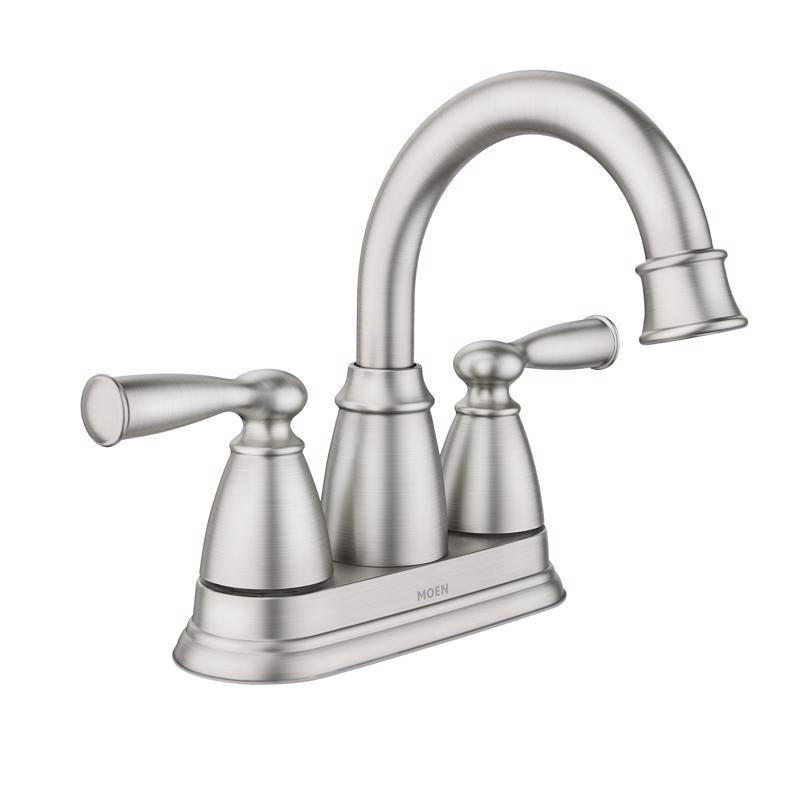 MOEN - Moen Banbury Brushed Nickel Centerset Bathroom Sink Faucet 4 in. [84943SRN]