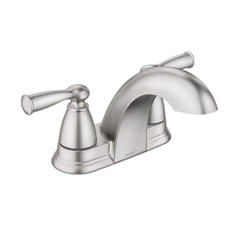 MOEN - Moen Banbury Brushed Nickel Centerset Bathroom Sink Faucet 4 in. [84942SRN]