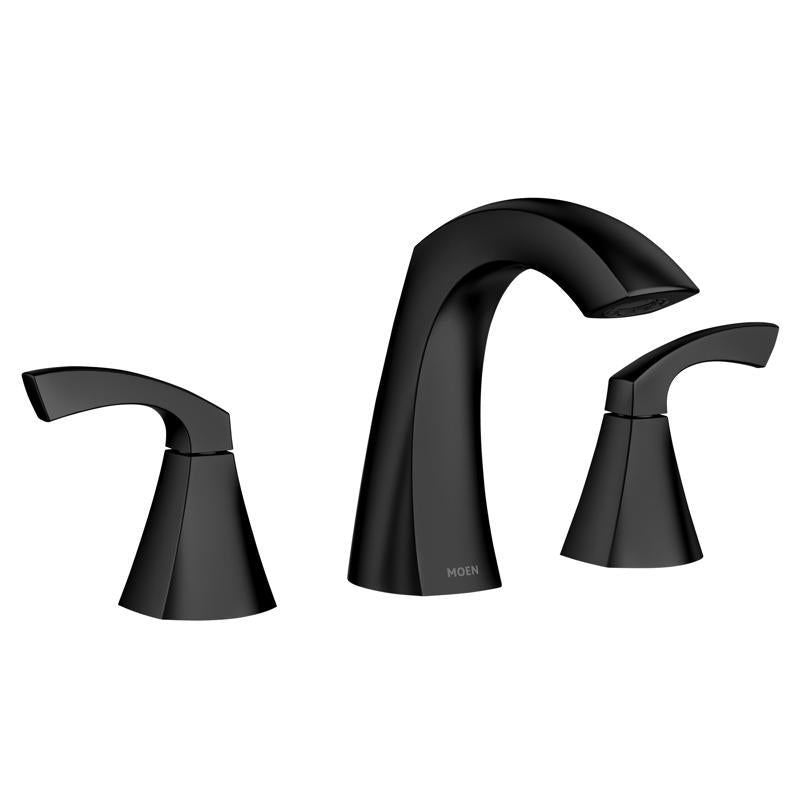 MOEN - Moen Lindor Matte Black Bathroom Faucet 8-16 in.