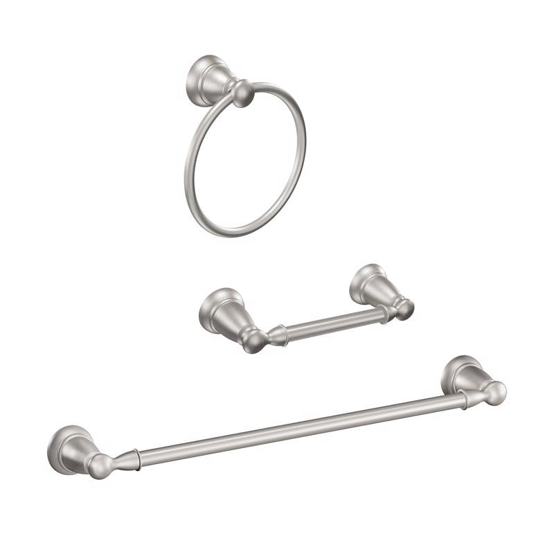 MOEN - Moen Banbury Brushed Nickel Silver Bathroom Hardware Kit Zinc