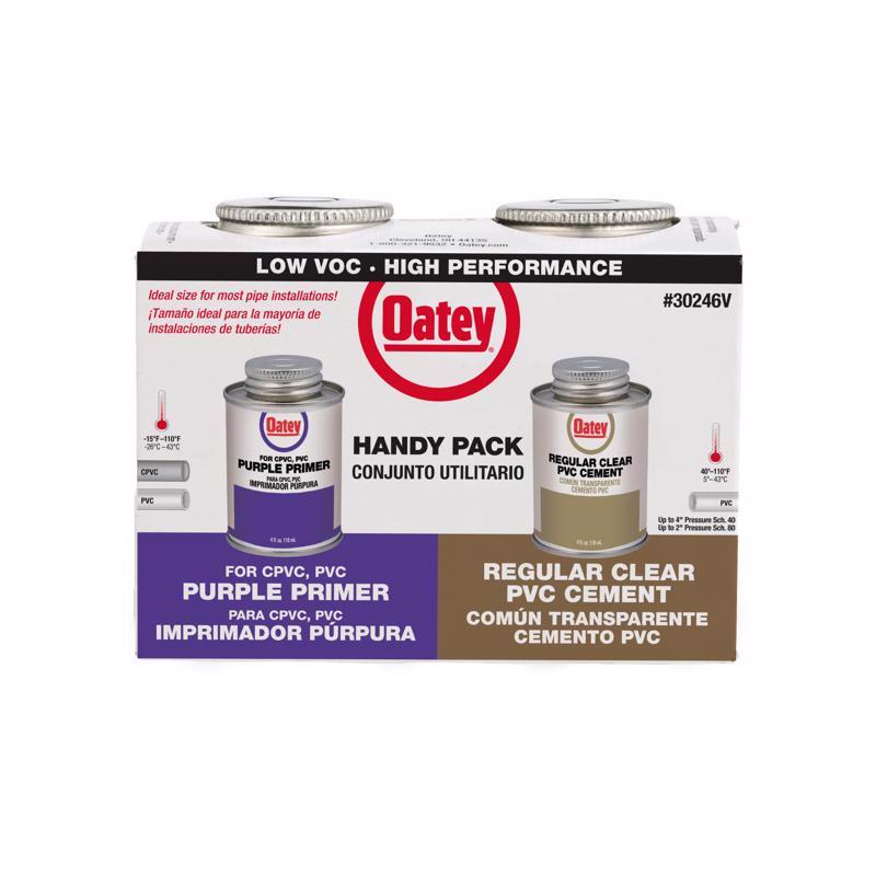 OATEY - Oatey Handy Pack Clear/Purple Primer and Cement For PVC 4 oz [30246V]