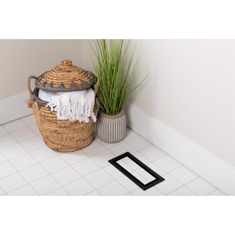 FITTES - Fittes Aria Vent 1-7/8 in. H X 12-7/8 in. W Matte Black ABS Plastic Floor Register [LITE2X12BLK]