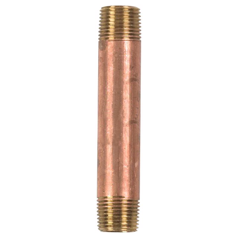 0 - 3/8 in. MPT X 3/8 in. D MPT Red Brass Nipple 3-1/2 in. L - Case of 5