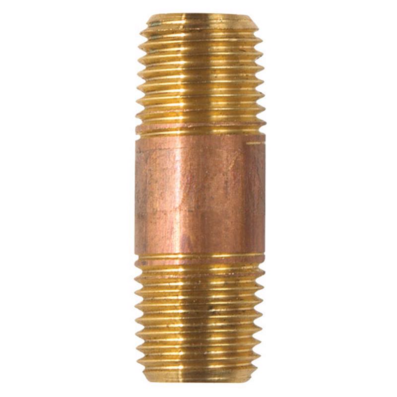 0 - 1/4 in. MPT X 1/4 in. D MPT Red Brass Nipple 1-1/2 in. L - Case of 5