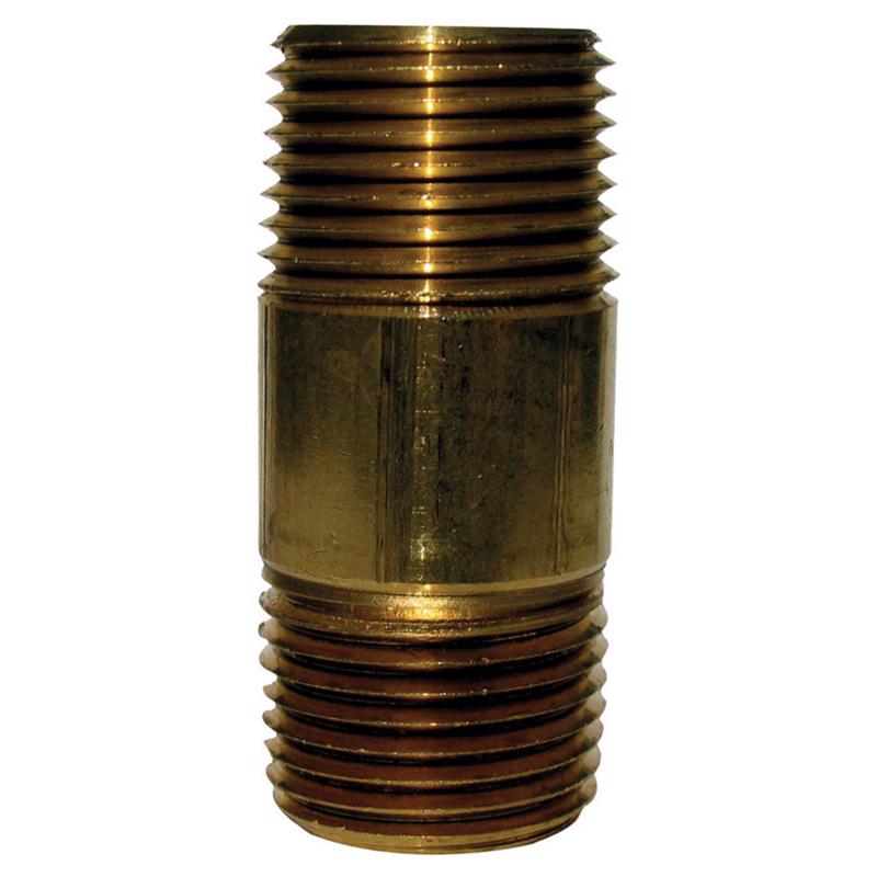0 - 3/8 in. MPT X 3/8 in. D MPT Red Brass Nipple 2-1/2 in. L - Case of 5