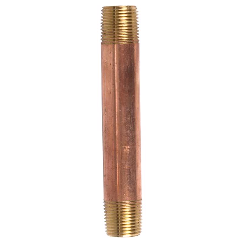 0 - 3/8 in. MPT X 3/8 in. D MPT Red Brass Nipple 4 in. L - Case of 5