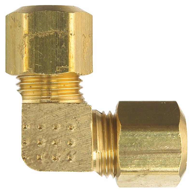 0 - 3/8 in. Compression X 3/8 in. D Compression Yellow Brass 90 Degree Elbow - Case of 5