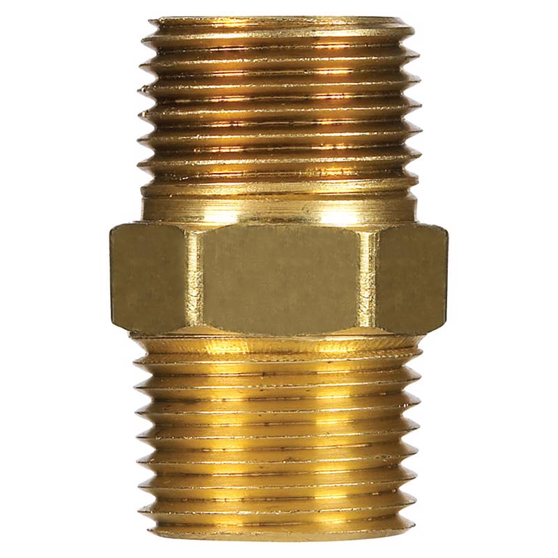 0 - 1/8 in. MPT X 1/8 in. D MPT Yellow Brass Hex Nipple - Case of 5