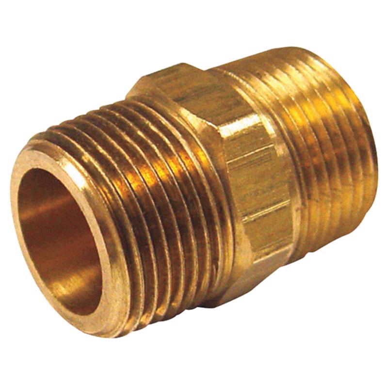 0 - 3/8 in. MPT X 1/4 in. D MPT Brass Reducing Hex Nipple - Case of 5