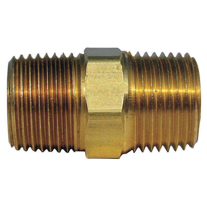 0 - 1/2 in. MPT X 1/2 in. D MPT Brass Hex Nipple - Case of 5