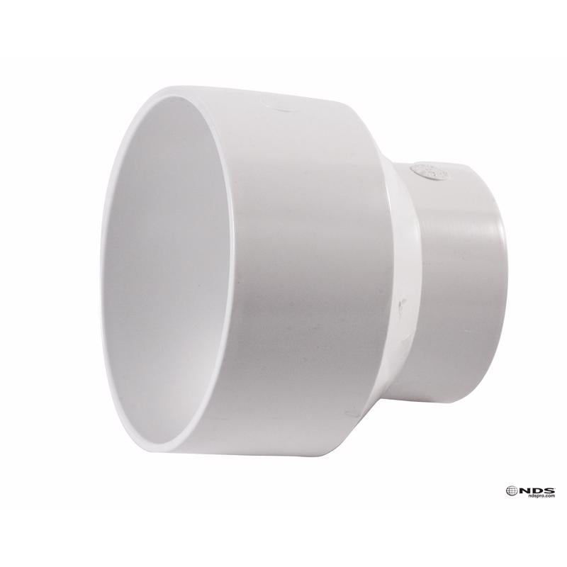 PLASTIC TRENDS - NDS Schedule 35 6 in. Hub each X 4 in. D Hub PVC Reducing Coupling 1 pk