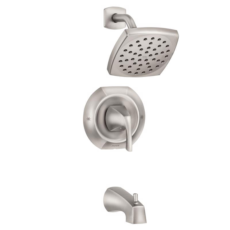 MOEN - Moen Lindor 1-Handle Brushed Nickel Tub and Shower Faucet