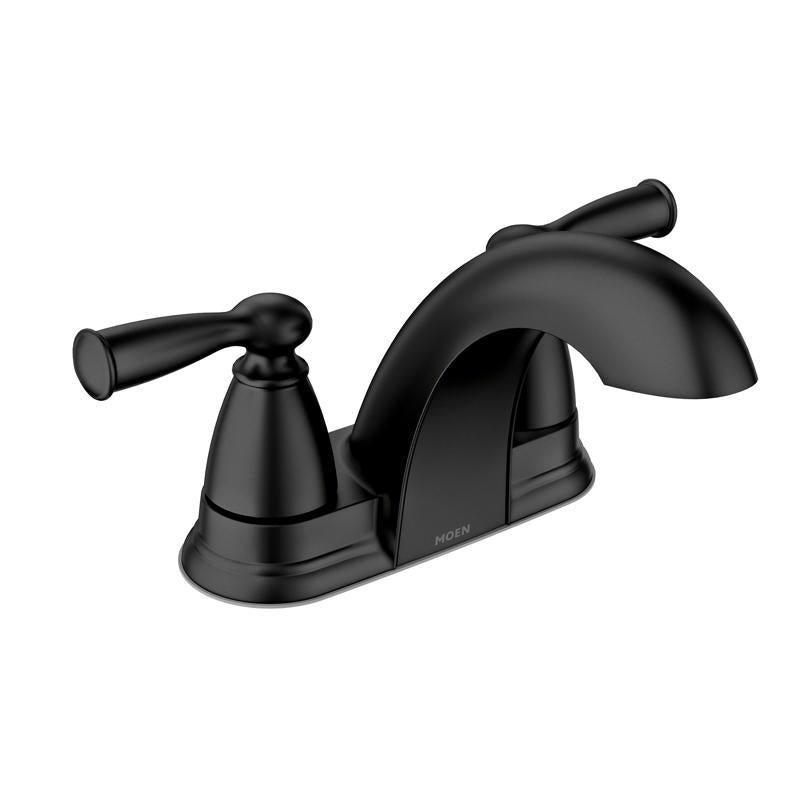 MOEN - Moen Banbury Matte Black Centerset Bathroom Sink Faucet 4 in. [84942BL]