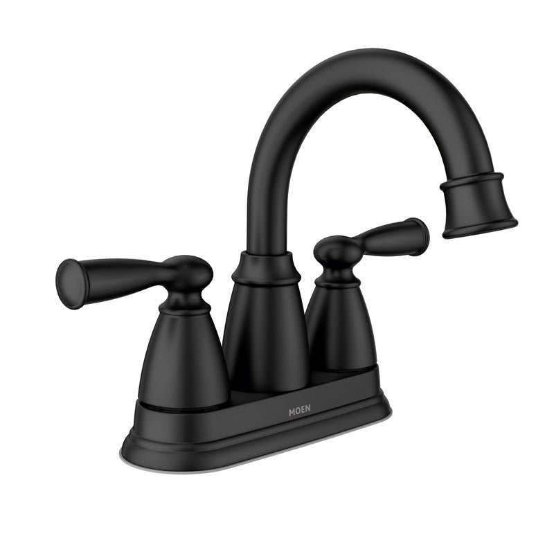 MOEN - Moen Banbury Matte Black Centerset Bathroom Sink Faucet 4 in. [84943BL]