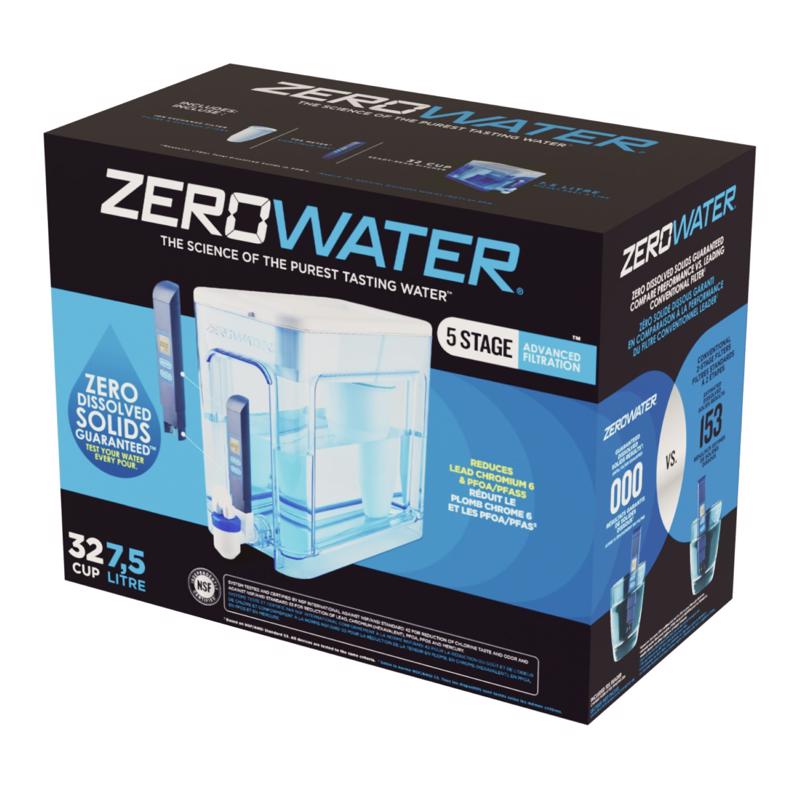 ZEROWATER - ZeroWater Ready-Read 32 cups Blue/White Water Filtration Dispenser