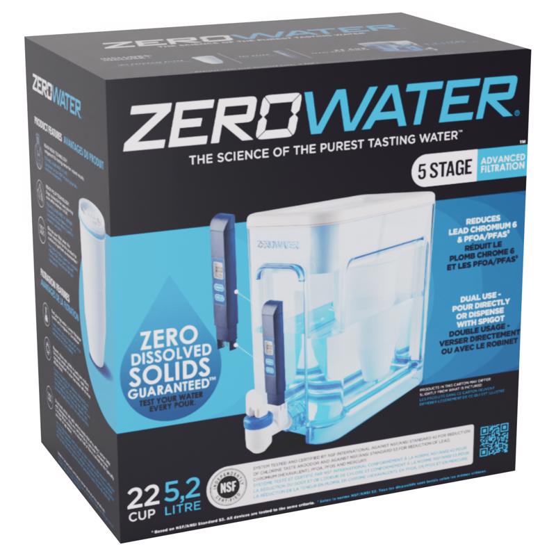 ZEROWATER - ZeroWater Ready-Read 96 oz Blue/White Water Filtration Pitcher