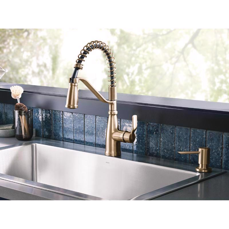 MOEN - Moen Nolia One Handle Bronzed Gold Pull-Down Kitchen Faucet