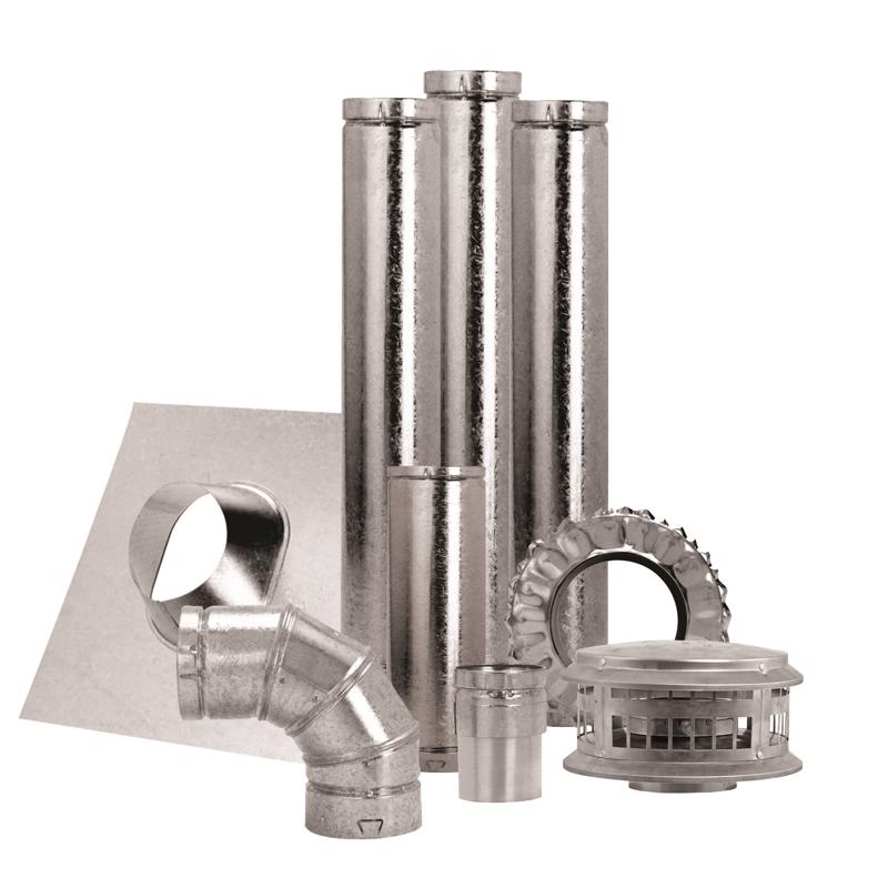 DURAVENT - DuraVent 4 in. D X 84 in. L Aluminum/Galvanized Steel Vent Pipe Kit