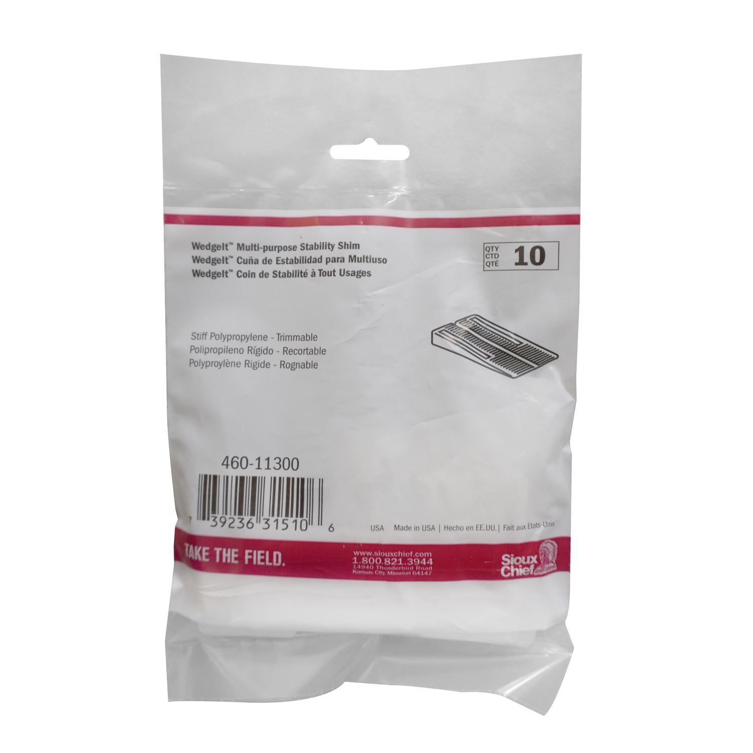Sioux Chief WedgeIt Toilet Shims White Polypropolene - Case of 10