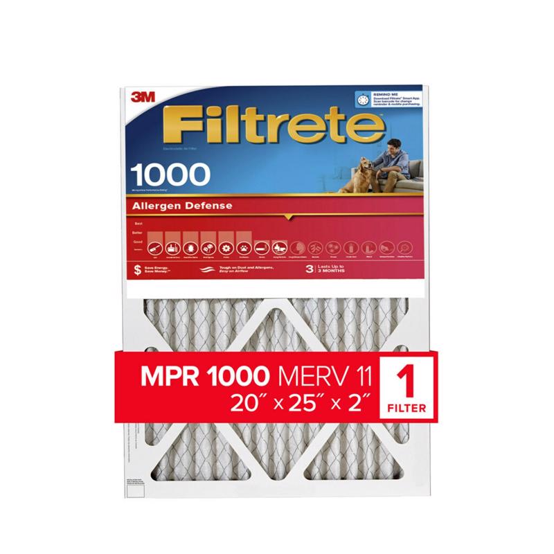 FILTRETE - Filtrete 20 in. W X 25 in. H X 2 in. D Polypropylene 12 MERV Pleated Air Filter 1 pk - Case of 4