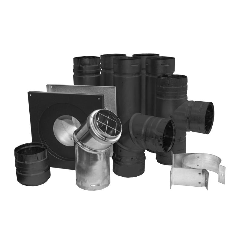 DURAVENT - DuraVent Powder Coat Black Galvanized Steel Pellet Vent Kit