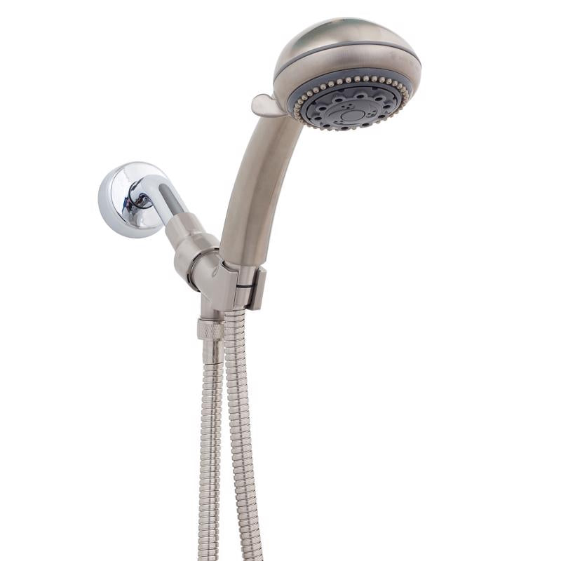 WHEDON - Whedon Champagne Massage Brushed Nickel Plastic 5 settings Handheld Showerhead 2 gpm