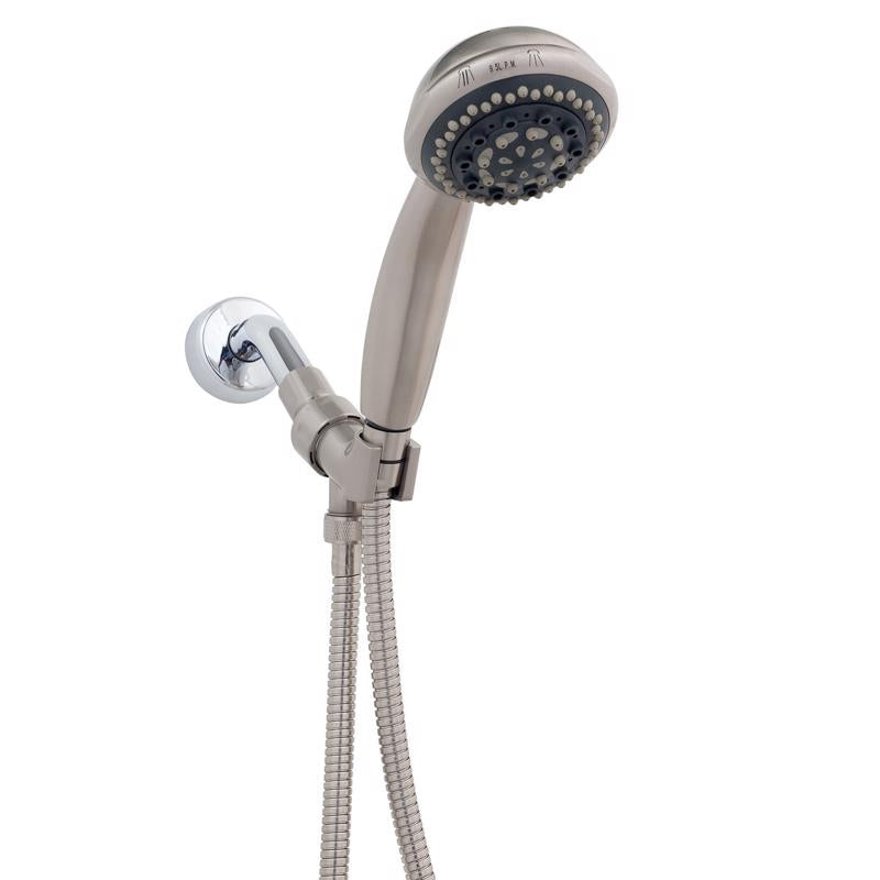 WHEDON - Whedon Rainbow Massage Brushed Nickel Plastic 7 settings Handheld Showerhead 2 gpm