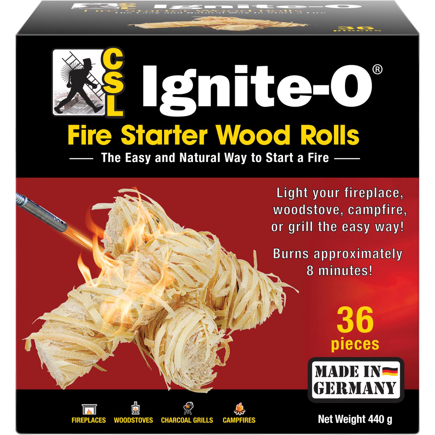 Ignite-O CSL Wood Fire Starter 8 min 36 pc - Case of 12