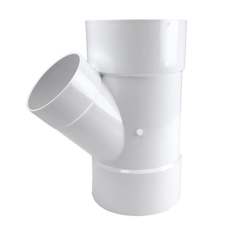 PLASTIC TRENDS - NDS Schedule 35 6 in. Hub each X 6 in. D Hub PVC Reducing Wye 1 pk