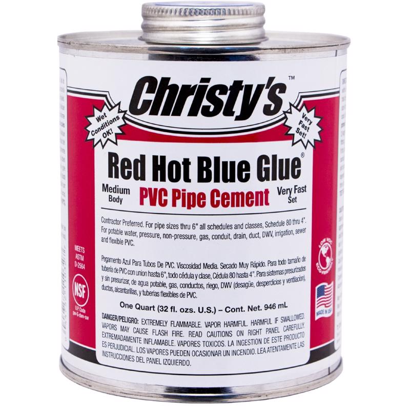 CHRISTY'S - Christy's Red Hot Blue Glue Blue Cement For PVC 16 oz
