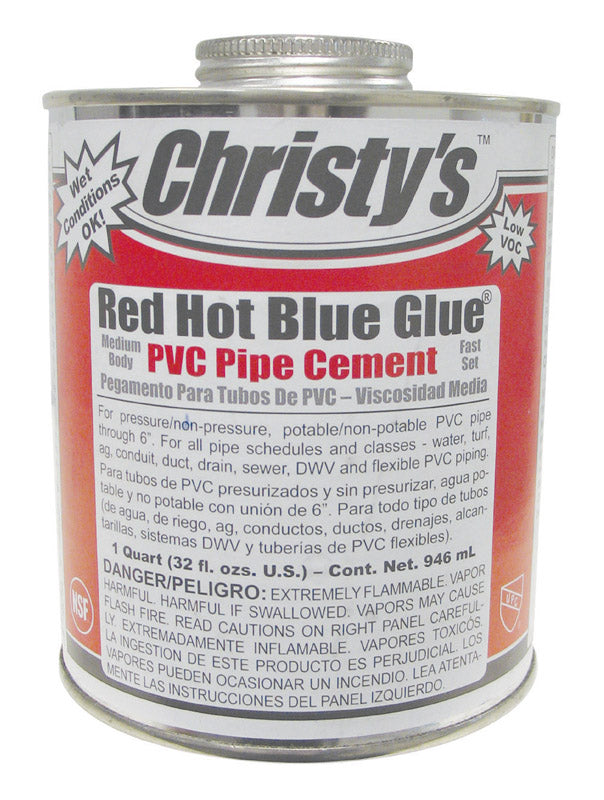 CHRISTY'S - Christy's Red Hot Blue Glue Blue Cement For PVC 32 oz