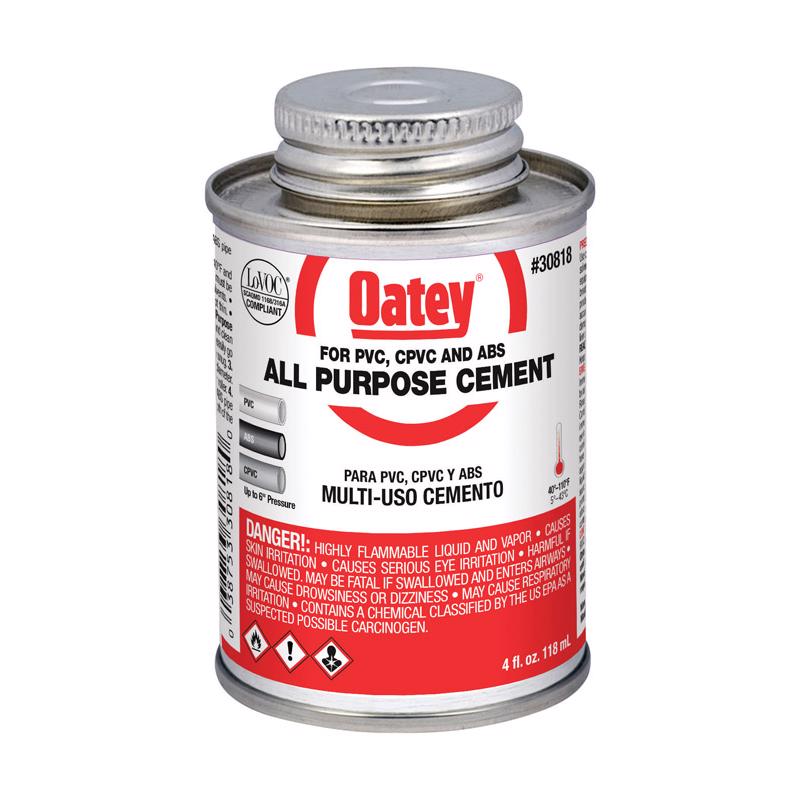 OATEY - Oatey Clear All-Purpose Cement For ABS/CPVC/PVC 4 oz