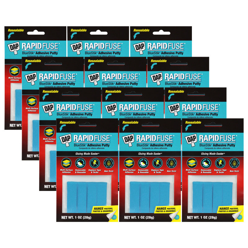 DAP - BlueStik™ Reusable Adhesive Putty, 1 oz. Per Pack, 12 Packs