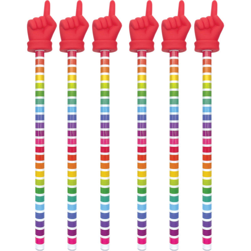 TEACHER CREATED RESOURCES - Colorful Stripes Hand Pointer, Pack of 6