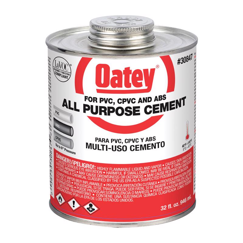 OATEY - Oatey Clear All-Purpose Cement For ABS/CPVC/PVC 32 oz