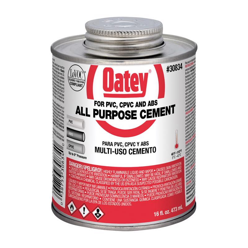 OATEY - Oatey Clear All-Purpose Cement For ABS/CPVC/PVC 16 oz