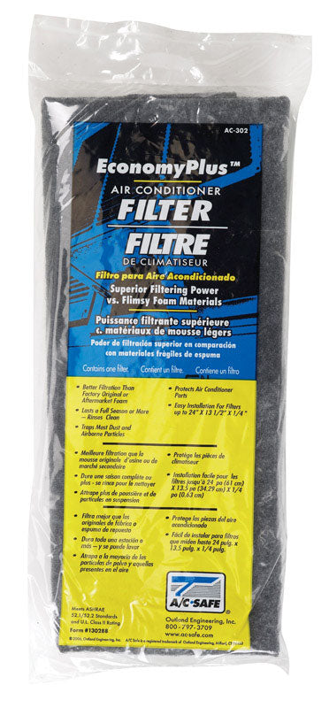 AC-SAFE - AC-Safe EconomyPlus 15 in. W X 24 in. H X 1/4 in. D Polyester 17 MERV Air Conditioner Filter 1 pk