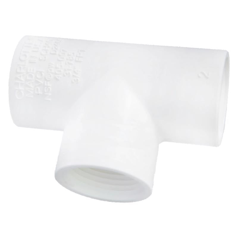 CHARLOTTE PIPE - Charlotte Pipe Schedule 40 3/4 in. FPT X 3/4 in. D FPT PVC Threaded Tee 1 pk