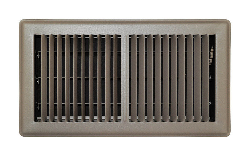 TRUE AIRE - Tru Aire 6 in. H X 12 in. W 2-Way Powder Coat Brown Steel Floor Register