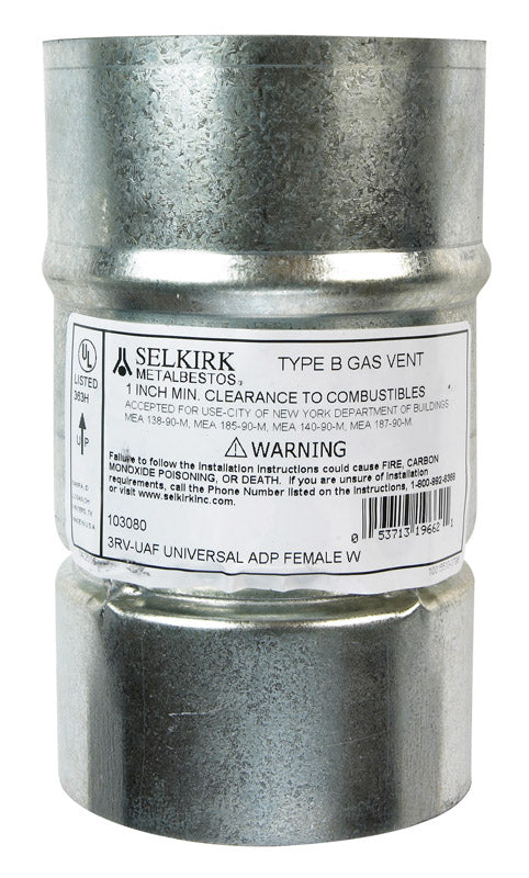 SELKIRK - Selkirk Adjustable 3 in. D Stainless Steel Universal Female Adapter