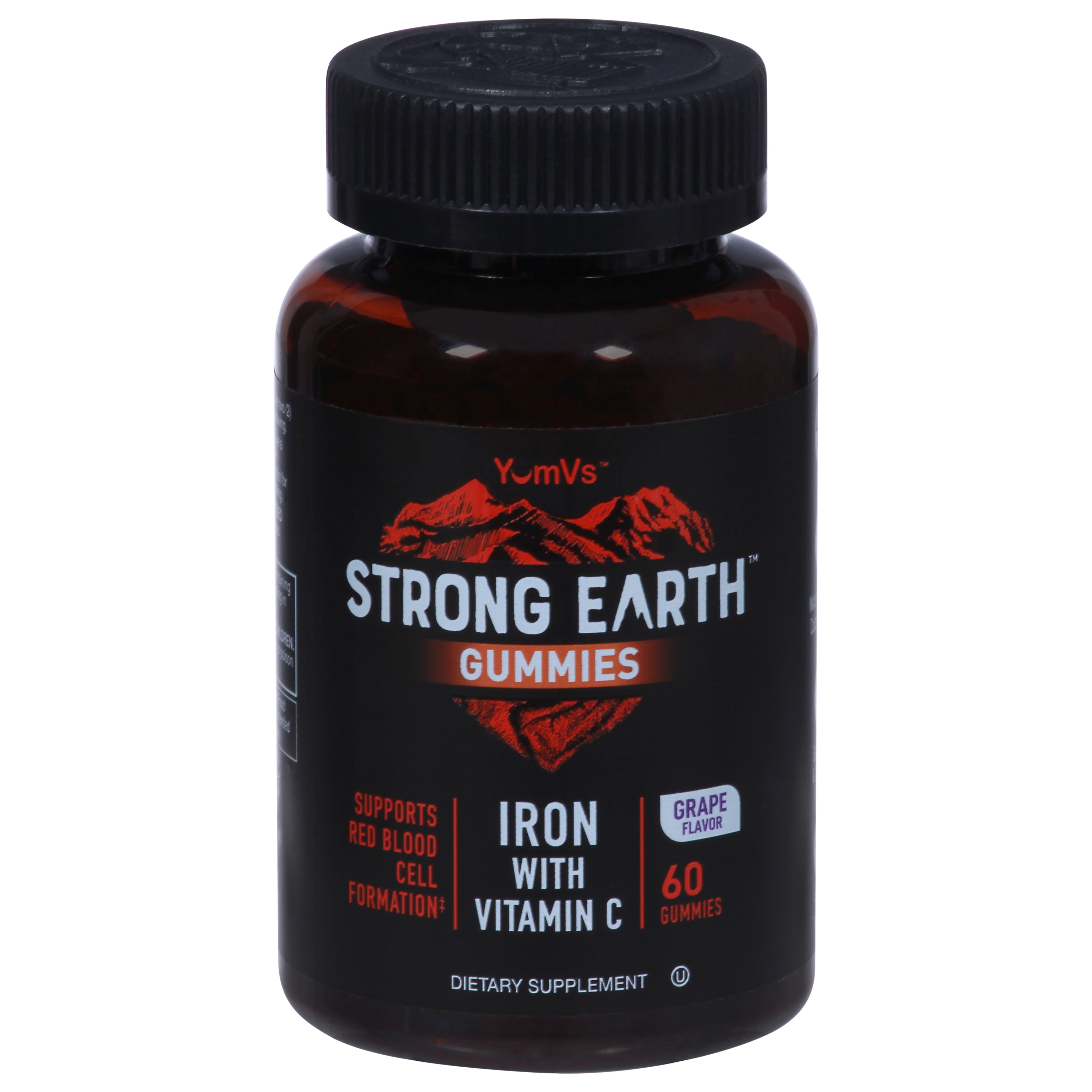 Strong Earth YumVs Grape Flavor Iron with Vitamin C 60 Gummies - Case of 1