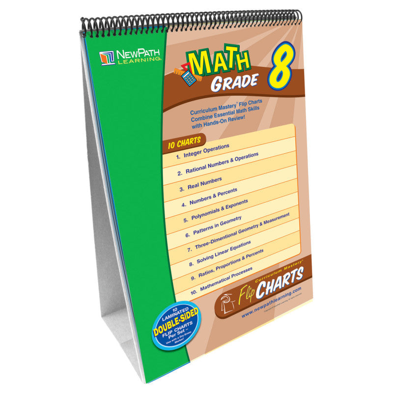 NEWPATH LEARNING - Math Skills Curriculum Mastery® Flip Chart, 10 Pages, Grade 8