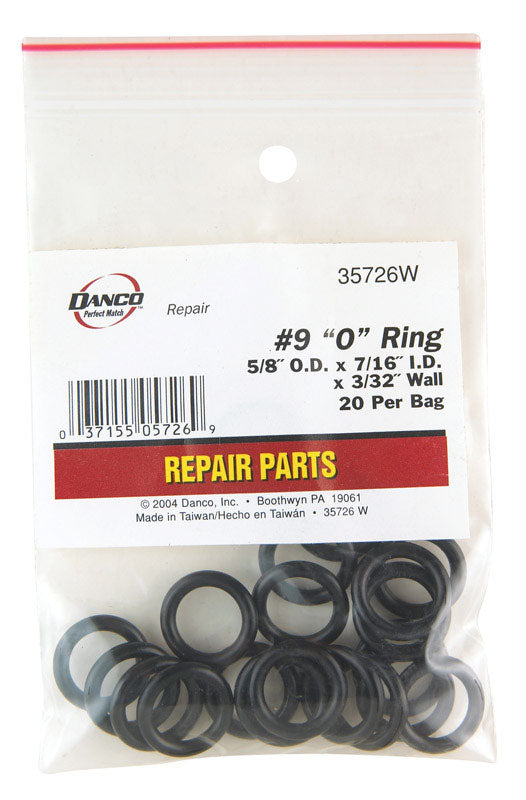 DANCO - Danco 5/8 in. D X 7/16 in. D Rubber O-Ring 20 pk