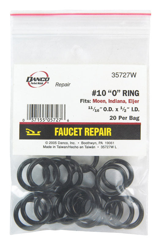 DANCO - Danco 11/16 in. D X 1/2 in. D Rubber O-Ring 20 pk